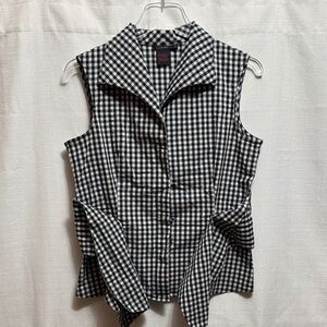 Black and White Checkered Sleeveless Top